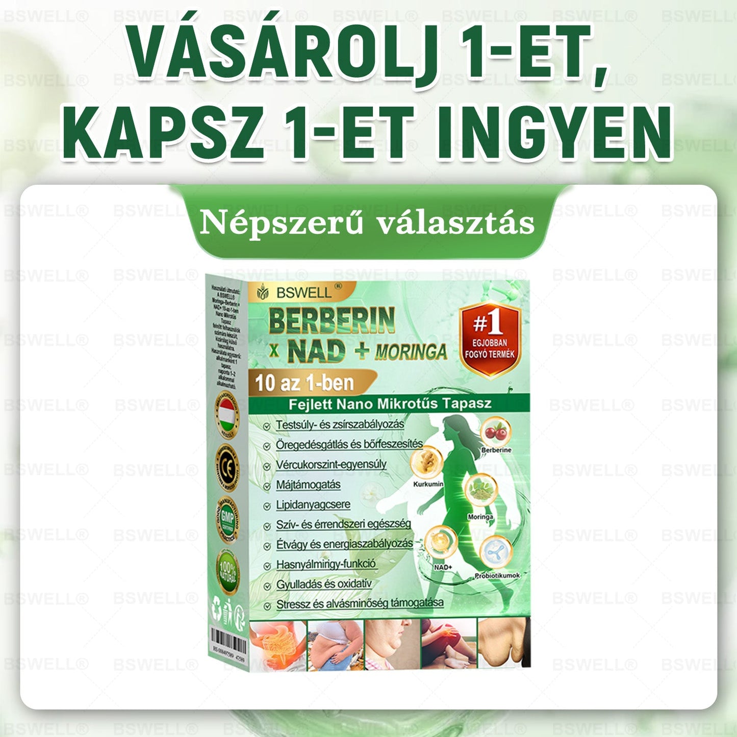 🏅BSWELL® Nano mikrotűs karcsúsító tapasz (Naponta csak egyszer, 28 nap alatt látható változások ✅ Elhízás, szív- és érrendszeri egészség, cukorbetegség, alvási apnoe, bélrendszeri egészség, ízületi problémák és még sok más támogatására)