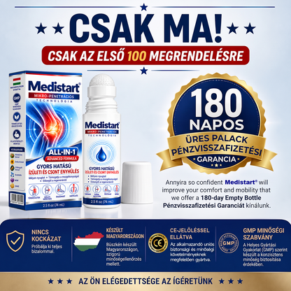 🎁 Már csak 5 darab maradt! Szerezzen most extra 50% kedvezményt, és támogassa ízületei mindennapi komfortját a Medistart® mikrotűs Roll-Onnal! 🦴✨