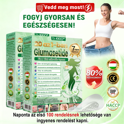 KKIO® 20 az 1-ben Glumasetide Fit & Vital mikrotűs tapasz - 7 napon belül látható változás / Alkalmas elhízás, szív- és érrendszeri egészség, cukorbetegség, alvási apnoé, bélrendszeri egészség, ízületi problémák és számos egyéb állapot esetén.