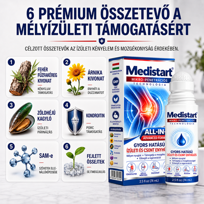 🎁 Már csak 5 darab maradt! Szerezzen most extra 50% kedvezményt, és támogassa ízületei mindennapi komfortját a Medistart® mikrotűs Roll-Onnal! 🦴✨