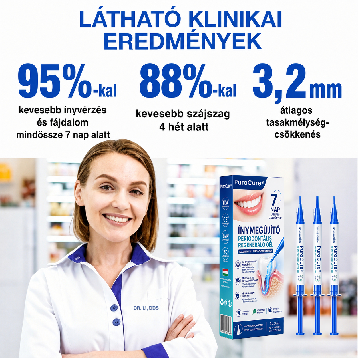 🇭🇺👨‍⚕️✅🦷 PuraCure® ÍNYMEGÚJÍTÓ – Parodontális helyreállító gél🧂