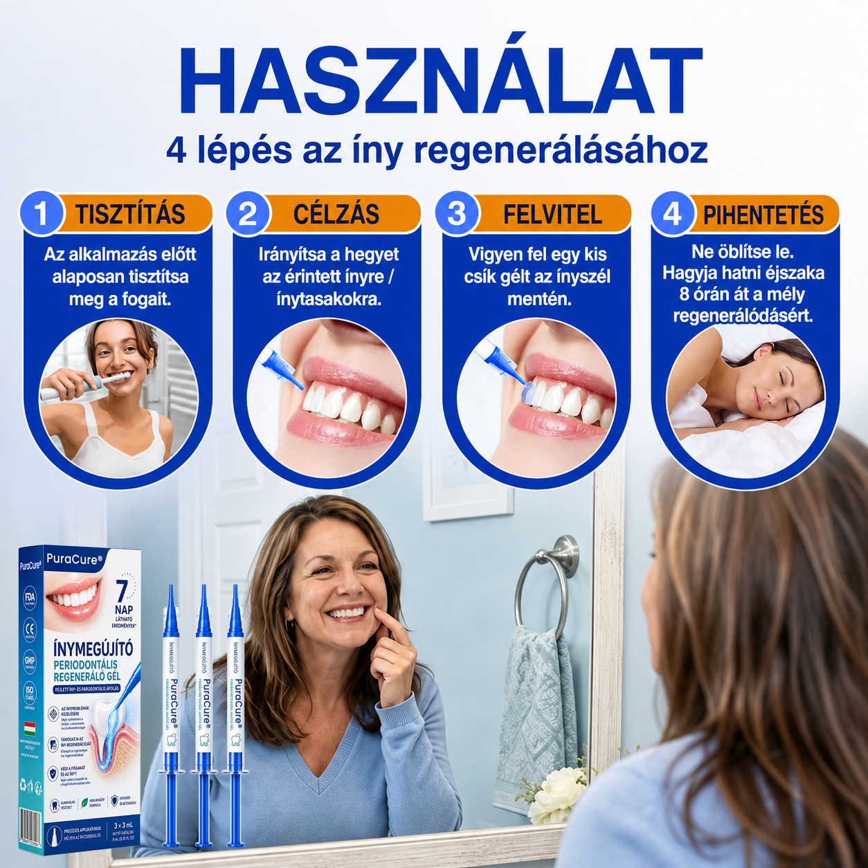 🇭🇺👨‍⚕️✅🦷 PuraCure® ÍNYMEGÚJÍTÓ – Parodontális helyreállító gél🧂